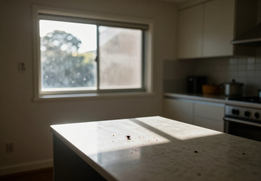 Cockroach infestation in a Winston Hills kitchen before treatment